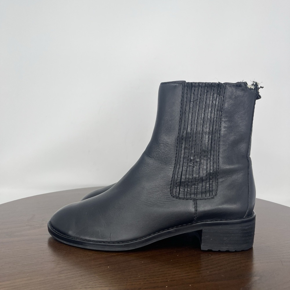 Michael Kors Ankle Boots Women's 6.5M Black Leather Booties Chelsea pull Up Moto